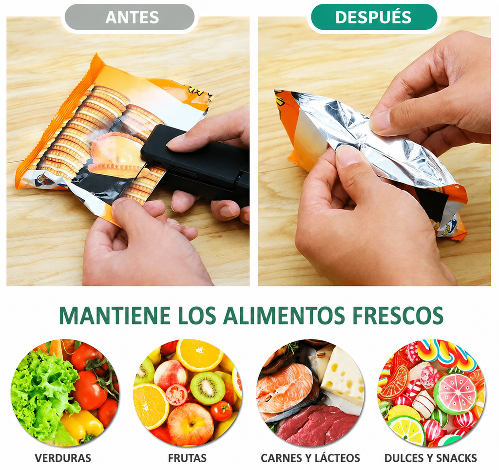 mini sellador de bolsas magnetico